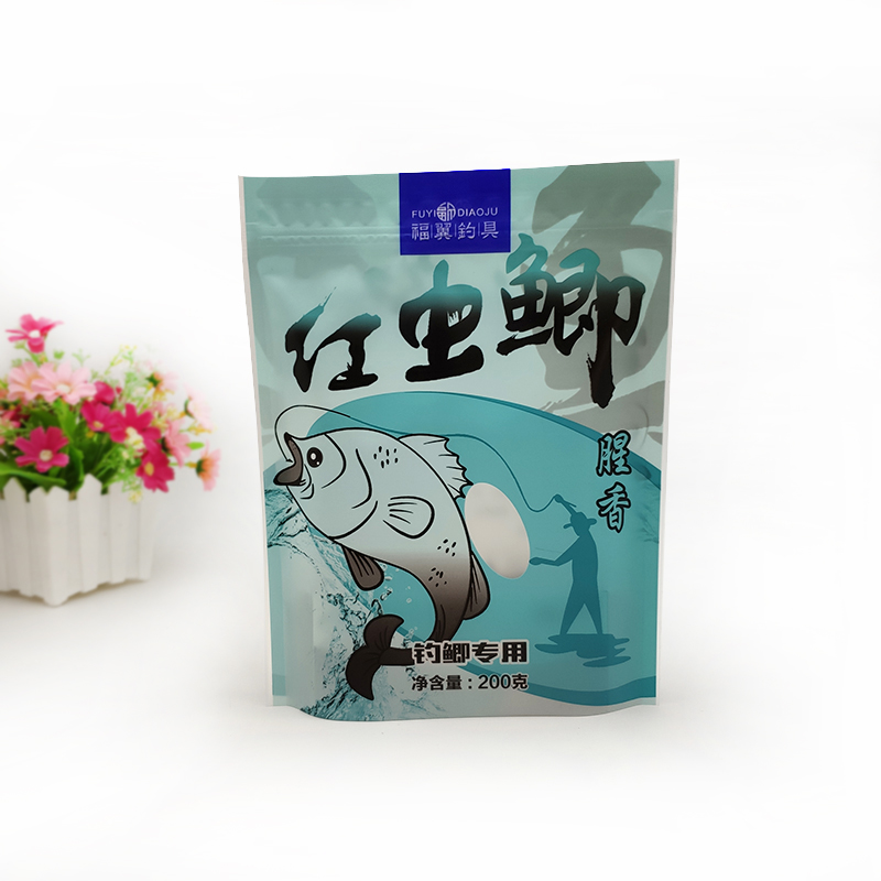魚餌包裝(zhuang)袋餌料窩料防潮(cháo)三邊封拉鏈袋鋁(lǚ)箔袋彩印複合自(zì)立袋