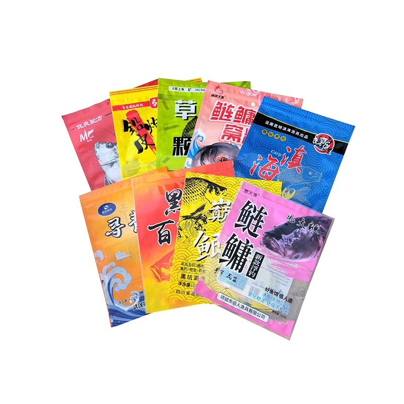 魚餌包(bāo)裝袋餌料窩料防(fang)潮三邊封拉鏈袋(dài)鋁箔袋彩印複合(he)自立袋